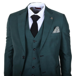 IM52 - Men's Green Check 3 Piece Tailored Fit Suit - TruClothing.com - 4