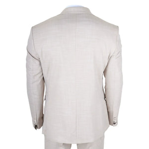 James - Men's 3 Piece Cream Tailored Fit Suit-TruClothing