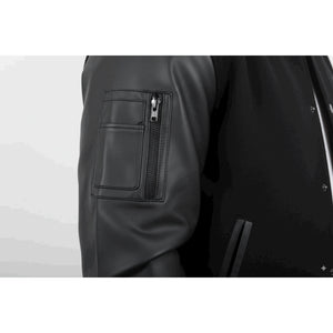 Men's LA Varsity Leather Bomber Jacket-TruClothing