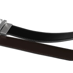 Men’s Leather Black Brown Rotating Buckle Reversible Belt-TruClothing