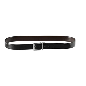 Men’s Leather Black Brown Rotating Buckle Reversible Belt-TruClothing