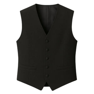 Men's Plain Black Formal Waistcoat-TruClothing