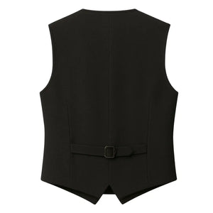 Men's Plain Black Formal Waistcoat-TruClothing