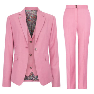 TP-16 - Women's 3 Piece Plain Pink Suit-TruClothing