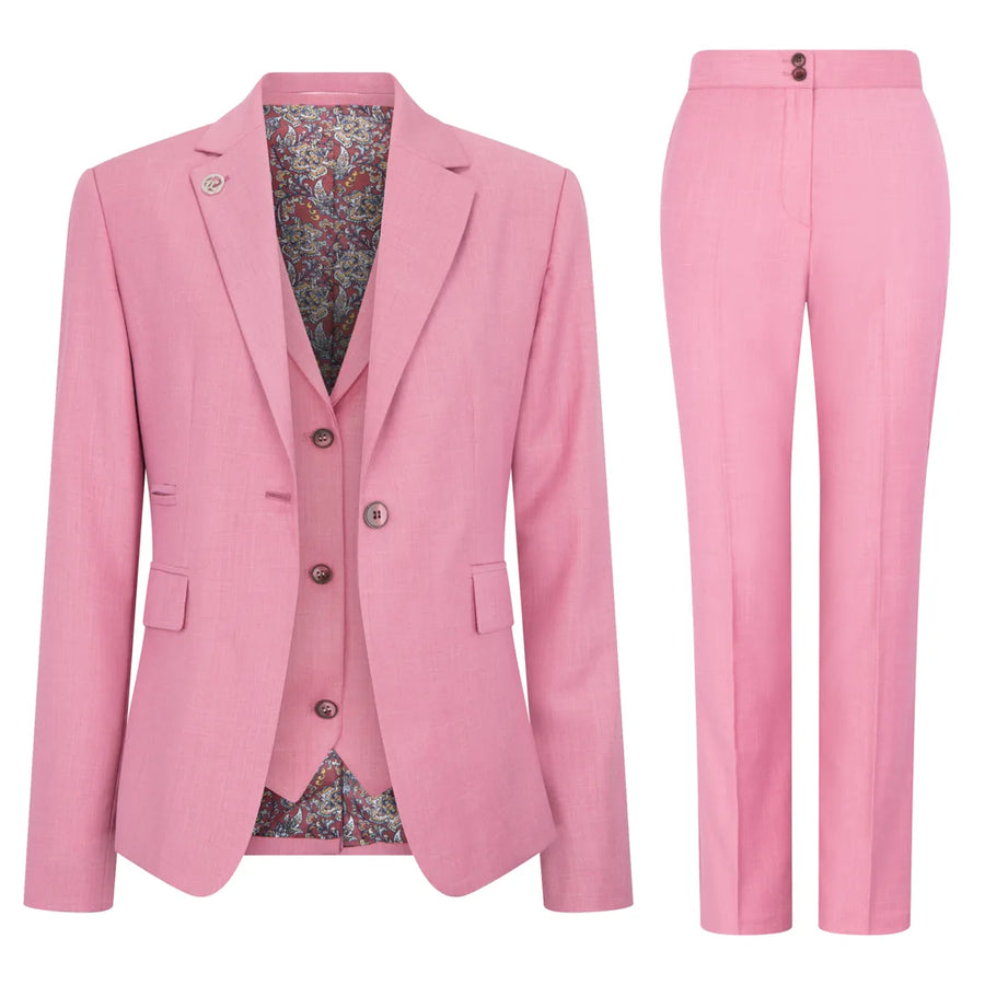 TP-16 - Women's 3 Piece Plain Pink Suit-TruClothing