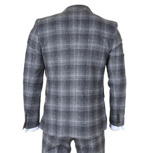TP-30 - Men's Grey Tweed Check 3 Piece Suit-TruClothing