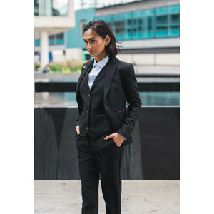 TPW-13 - Women's 3 Piece Plain Black Suit-TruClothing