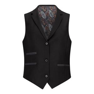 TPW-13 - Women's 3 Piece Plain Black Suit-TruClothing