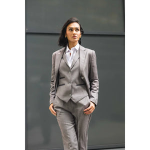TPW-15 - Women's 3 Piece Plain Grey Suit-TruClothing