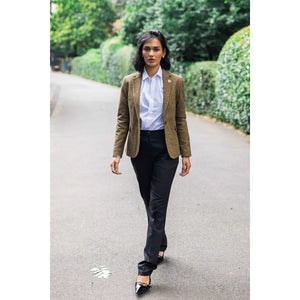 TPW-20 - Women's Wool Blend Brown Dogtooth Tweed Blazer-TruClothing