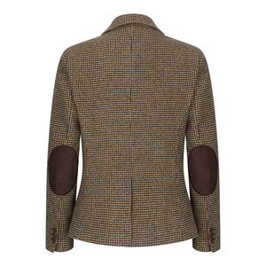 TPW-20 - Women's Wool Blend Brown Dogtooth Tweed Blazer-TruClothing