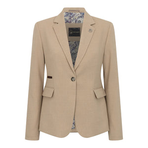 TPW-54 - Women's Cream 3 Piece Prince of Wales Check Suit-TruClothing