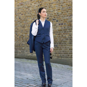 TPW-AK-04 - Women's Navy 3 Piece Herringbone Tweed Suit-TruClothing