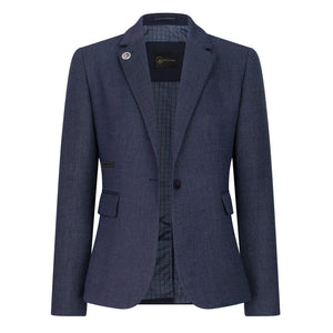 TPW-AK-04 - Women's Navy 3 Piece Herringbone Tweed Suit-TruClothing