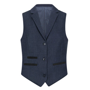 TPW-AK-04 - Women's Navy 3 Piece Herringbone Tweed Suit-TruClothing