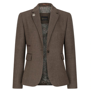 TPW-AK-06 - Women's Brown 3 Piece Herringbone Tweed Suit-TruClothing