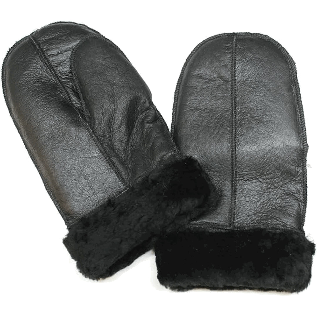 Unisex Genuine Sheepskin Shearling Wool Lined Thermal Gloves-TruClothing