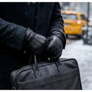 Unisex Napa Leather Wool Shearling Lined Gloves-TruClothing