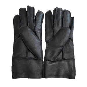 Unisex Napa Leather Wool Shearling Lined Gloves-TruClothing
