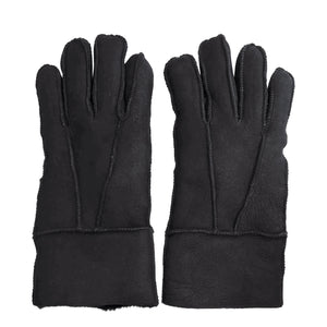 Unisex Suede Leather Shearling Wool Lined Thermal Gloves-TruClothing