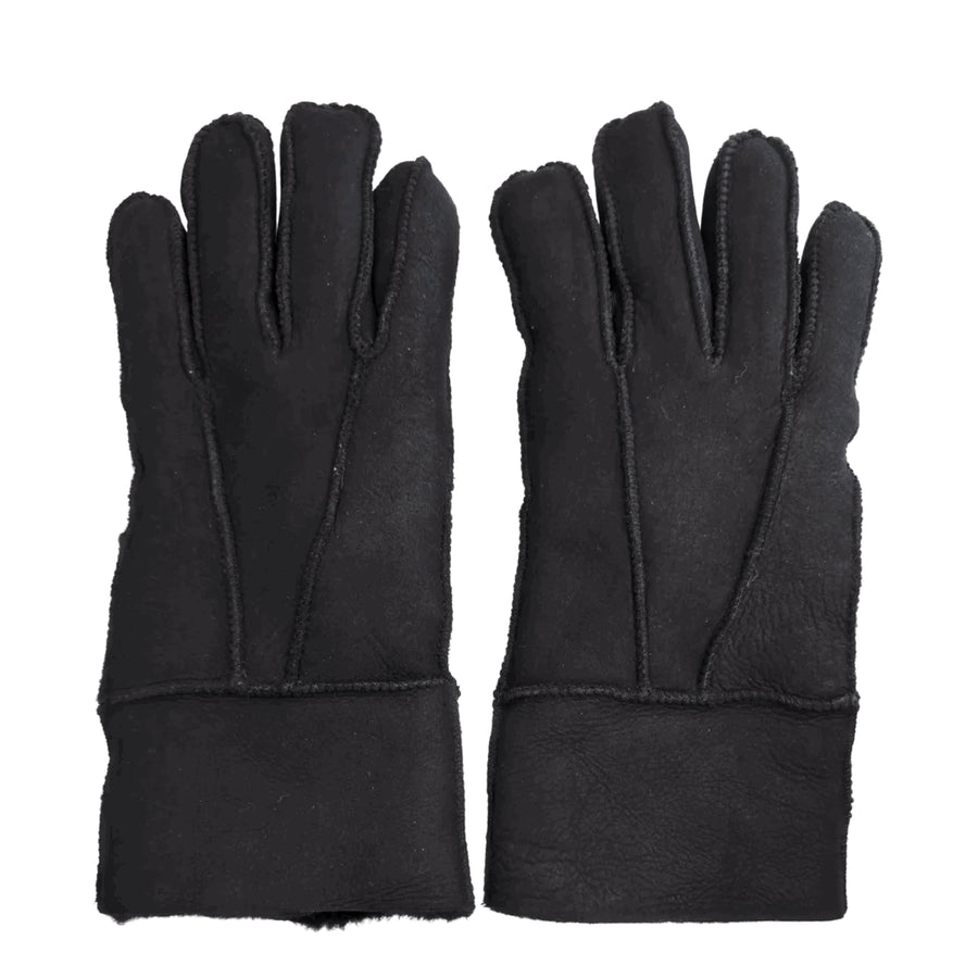 Unisex Suede Leather Shearling Wool Lined Thermal Gloves-TruClothing