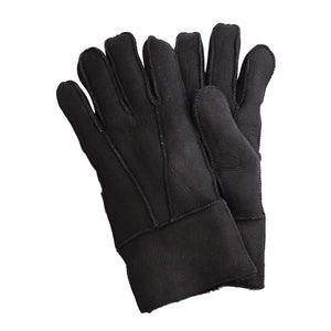 Unisex Suede Leather Shearling Wool Lined Thermal Gloves-TruClothing