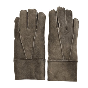 Unisex Suede Leather Shearling Wool Lined Thermal Gloves-TruClothing