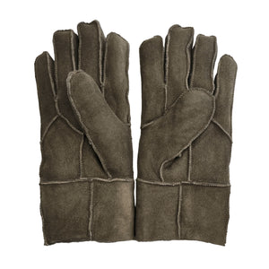 Unisex Suede Leather Shearling Wool Lined Thermal Gloves-TruClothing
