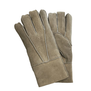 Unisex Suede Leather Shearling Wool Lined Thermal Gloves-TruClothing