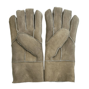 Unisex Suede Leather Shearling Wool Lined Thermal Gloves-TruClothing