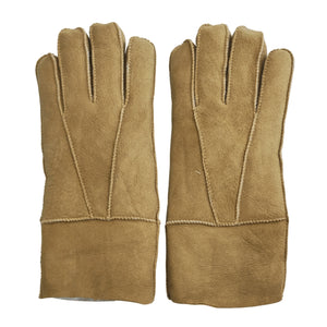 Unisex Suede Leather Shearling Wool Lined Thermal Gloves-TruClothing