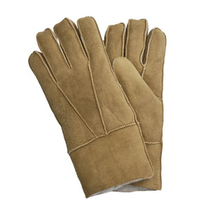 Unisex Suede Leather Shearling Wool Lined Thermal Gloves-TruClothing