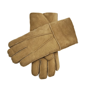 Unisex Suede Leather Shearling Wool Lined Thermal Gloves-TruClothing