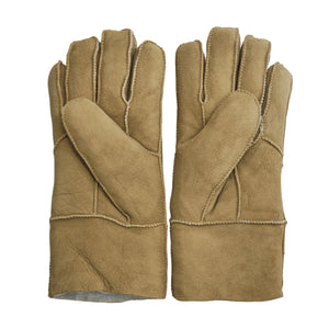 Unisex Suede Leather Shearling Wool Lined Thermal Gloves-TruClothing