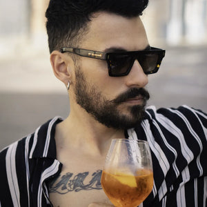 Valencia - Brown Rectangle Thick Frame Polarized Sunglasses-TruClothing