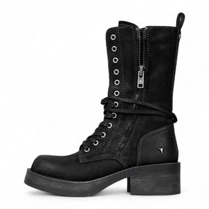 Gather - Botas de mujer ante media caña con cordones negras