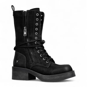 Gather - Botas de mujer ante media caña con cordones negras