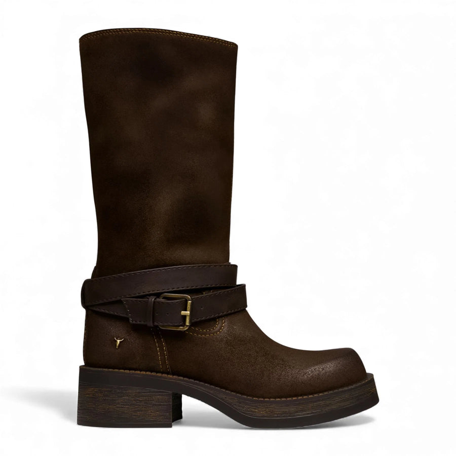 Gotcha - Women's Brown Suede Leather Western Riding Boots