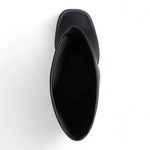 Survival - Bottes femme noires montantes hauteur genou à plateforme à talon gothique