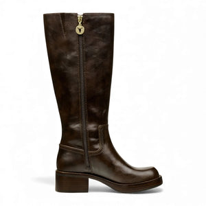 Technique - Women's Brown Faux Leather Knee-High Boots