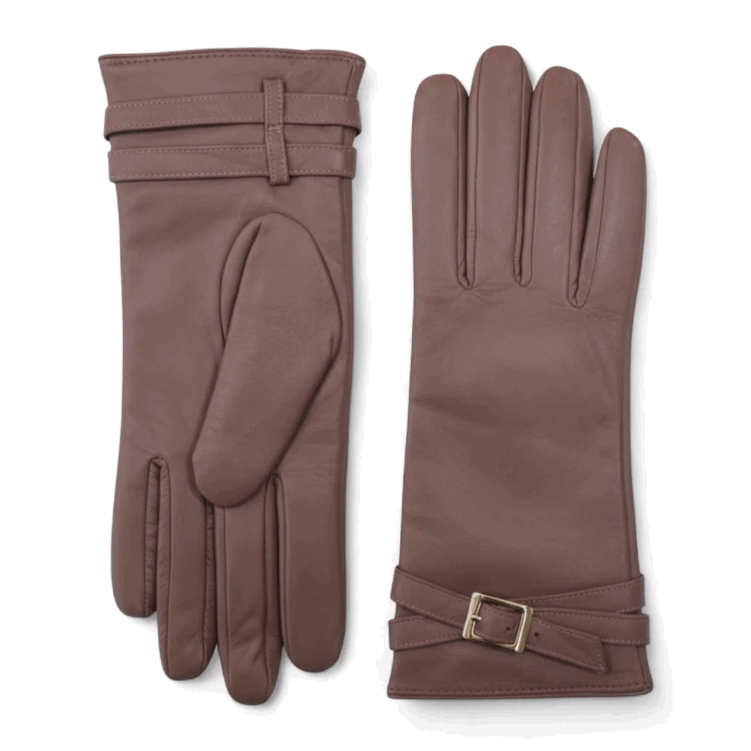 Women's Genuine Leather Adjustable Wrist Buckle Gloves-TruClothing