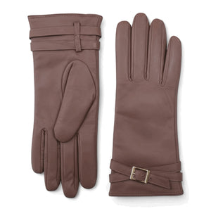 Women's Genuine Leather Adjustable Wrist Buckle Gloves-TruClothing