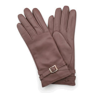 Women's Genuine Leather Adjustable Wrist Buckle Gloves-TruClothing