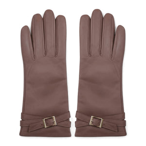 Women's Genuine Leather Adjustable Wrist Buckle Gloves-TruClothing