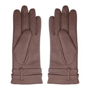 Women's Genuine Leather Adjustable Wrist Buckle Gloves-TruClothing