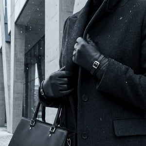 Women's Genuine Leather Adjustable Wrist Buckle Gloves-TruClothing