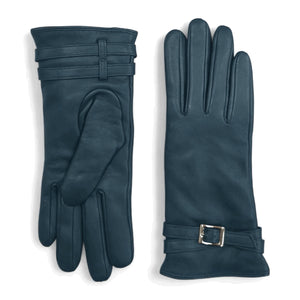Women's Genuine Leather Adjustable Wrist Buckle Gloves-TruClothing