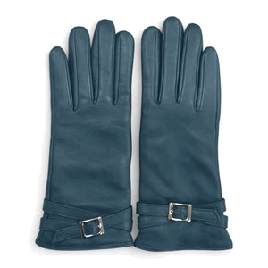 Women's Genuine Leather Adjustable Wrist Buckle Gloves-TruClothing