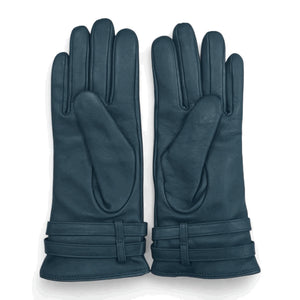 Women's Genuine Leather Adjustable Wrist Buckle Gloves-TruClothing