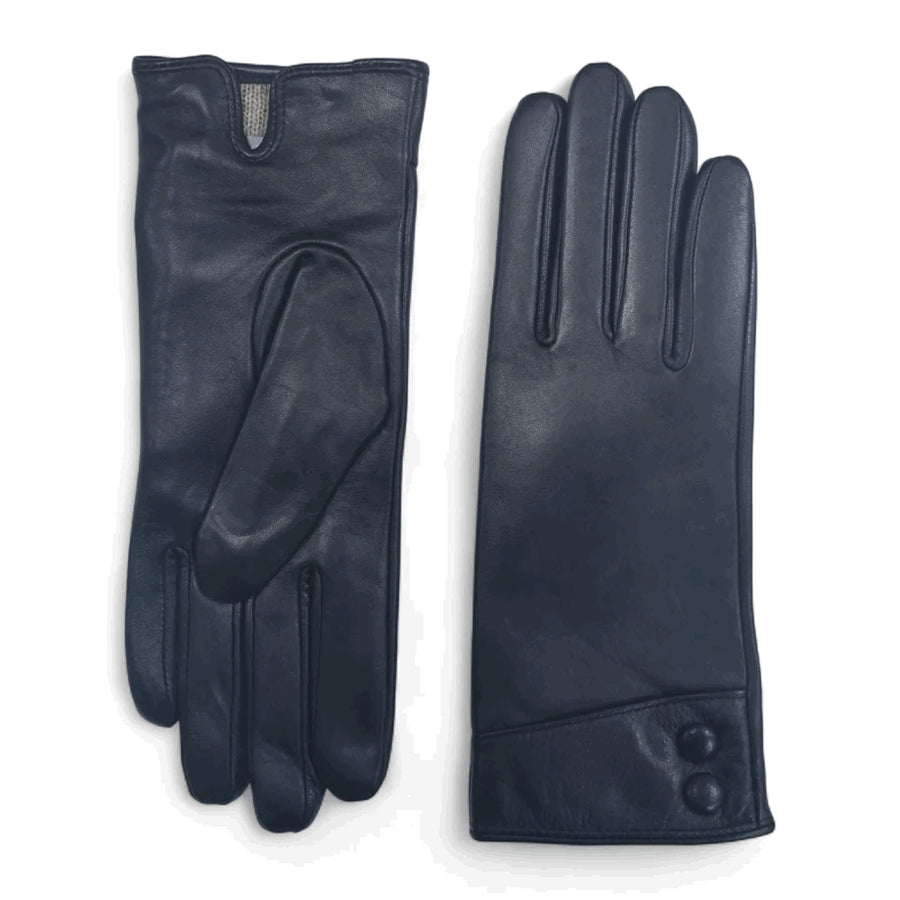 Women's Genuine Leather Decorative Buttons Gloves-TruClothing